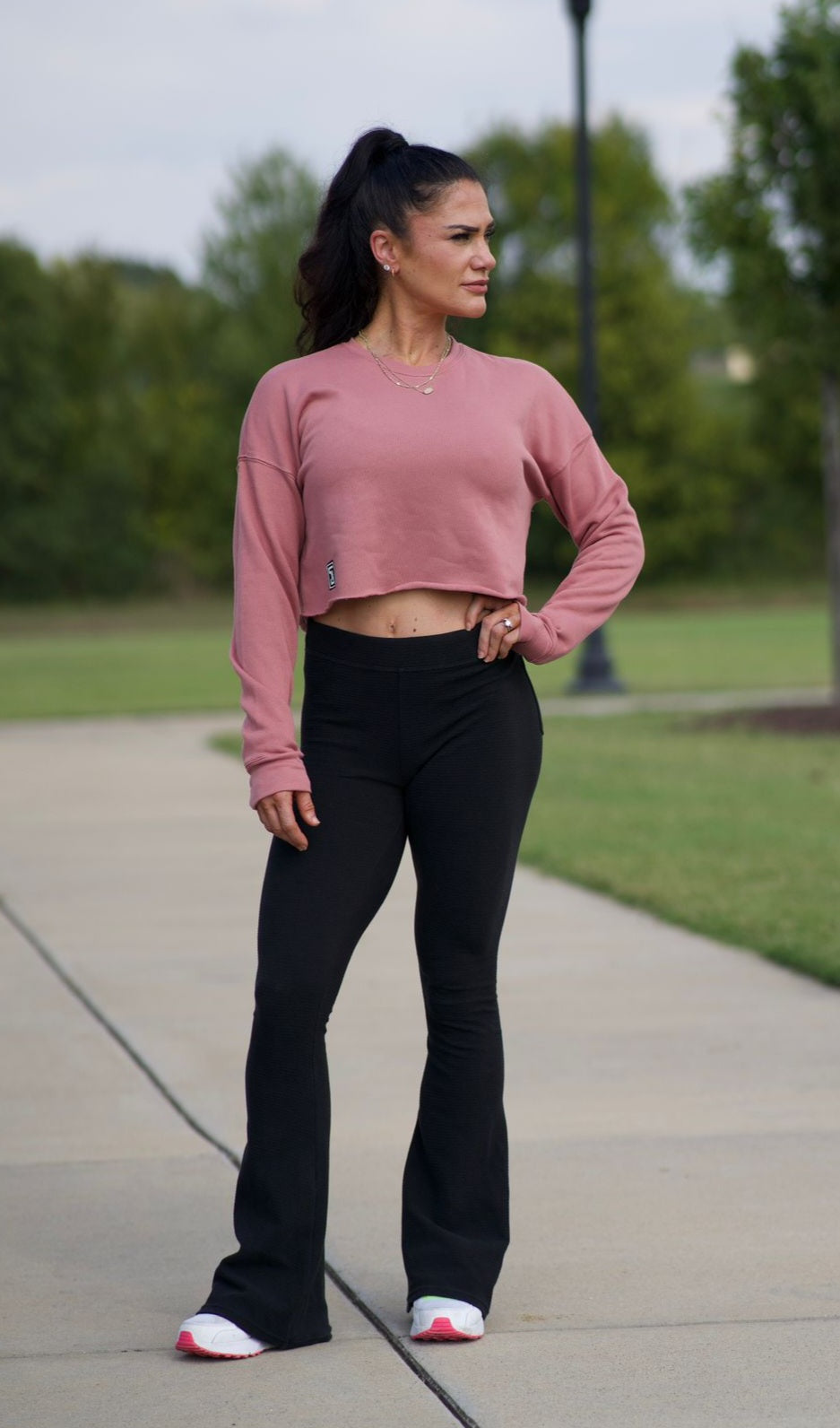 Ladies  Cropped Crew Fleece